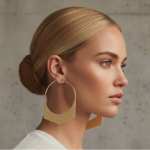 ✨ Oversized Chic Geometric Gold Statement Hoop Earrings 14K Plated